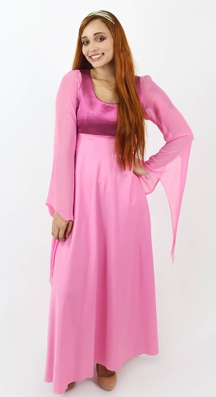 Medieval Vestido rosa chiclete